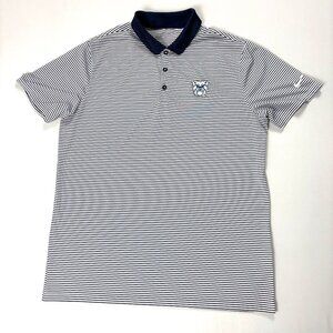 Butler Bulldogs Nike Golf Polo Shirt Blue White Striped Sz L Dri Fit University